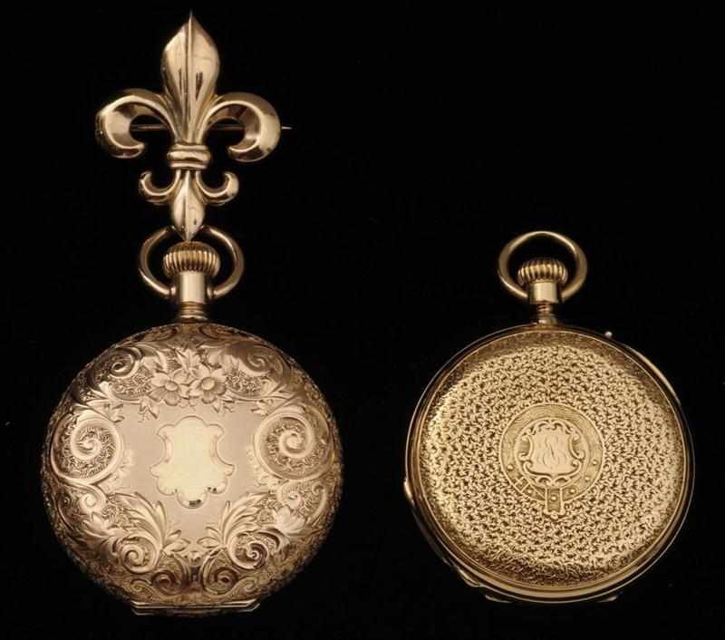 Appraisal: TWO ENGRAVED K GOLD HUNTING CASE POCKET WATCHES in and