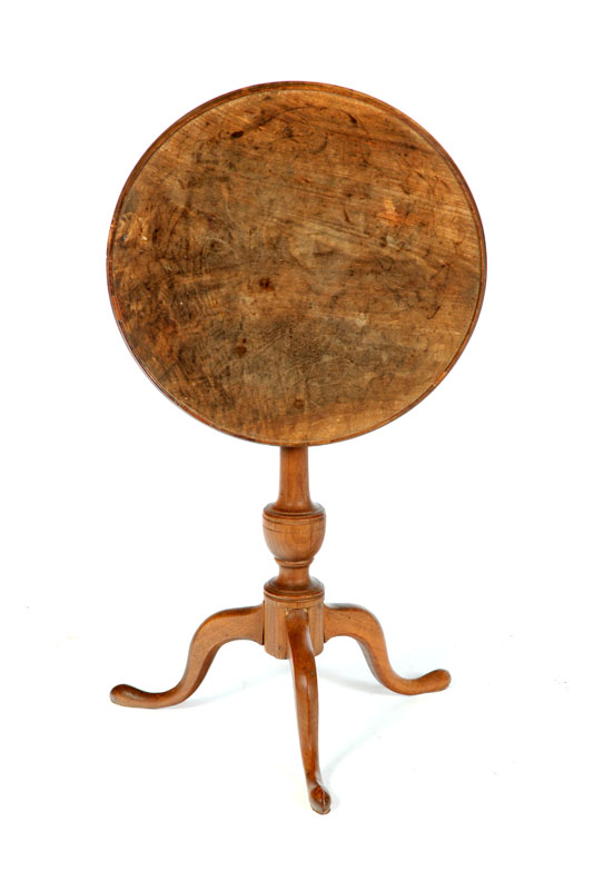 Appraisal: CHIPPENDALE CANDLESTAND Pennsylvania mid th century walnut Single board dish