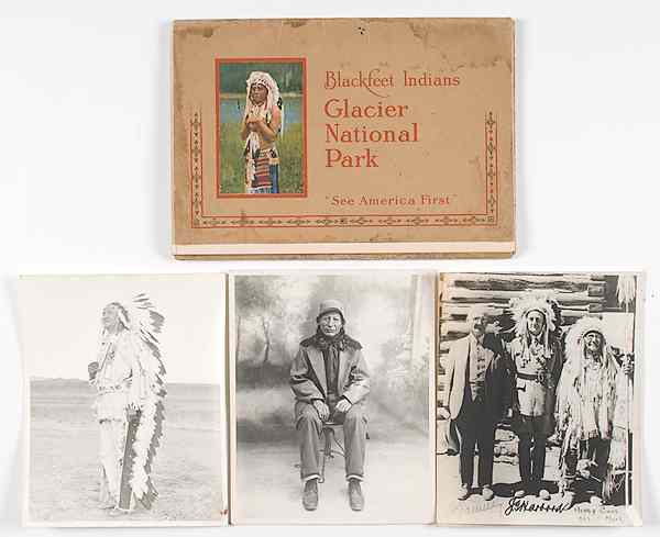 Appraisal: Blackfeet Indians Glacier National Park Lithographs Plus Additional Photos Lot