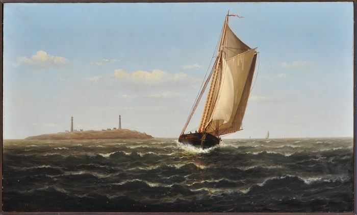 Appraisal: WESLEY WEBBER - ROUNDING THATCHERS ISLAND Oil on canvas signed