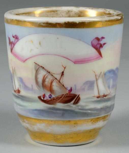 Appraisal: Sail Ship Shaving Mug Description Heavy mug with nice scenic