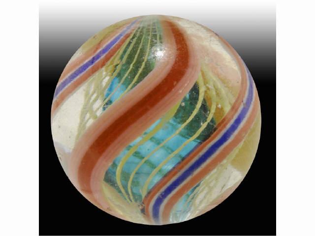 Appraisal: -Stage Swirl Marble Description Three stage green jelly core Second