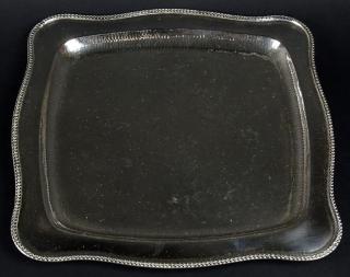 Appraisal: Sterling Silver Tray Hammered Gadrooned Rim Signed Measures Inches Square