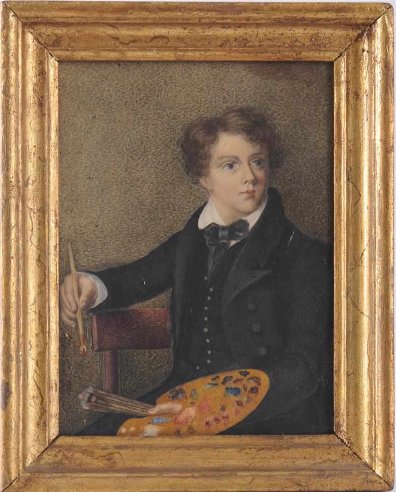 Appraisal: BRITISH SCHOOL TH C PORTRAIT OF A YOUNG ARTIST WITH