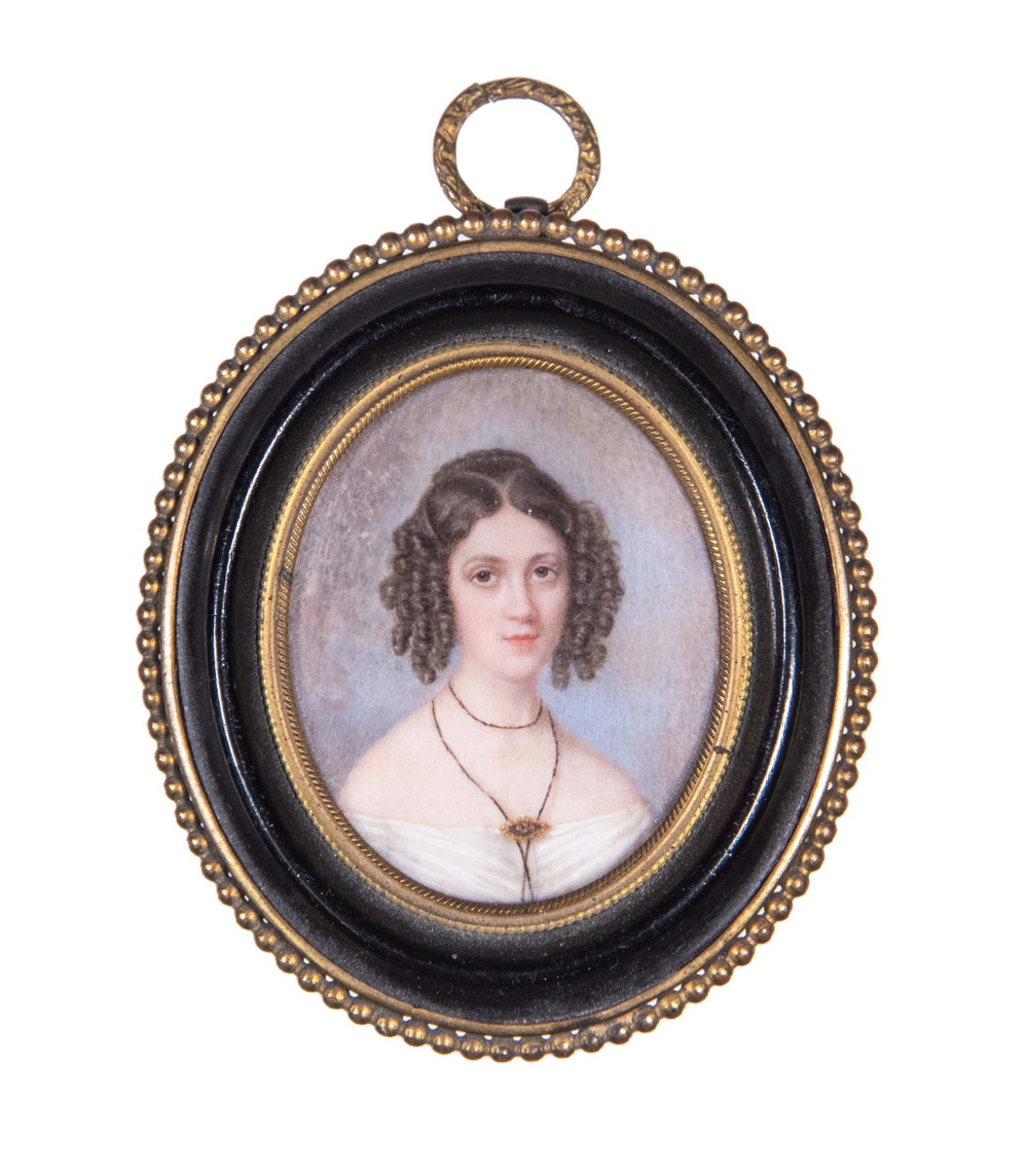 Appraisal: MINIATURE PORTRAIT OF A WOMAN American Bust Portrait off an