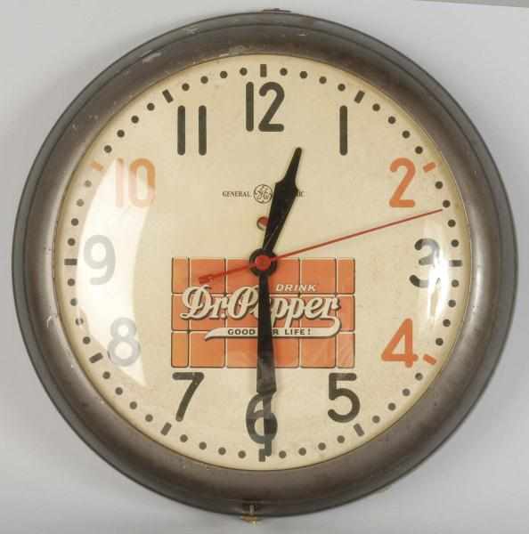 Appraisal: Dr Pepper Electric Clock Description Made by GE Some mildew