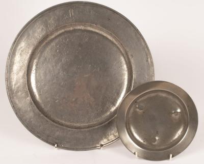 Appraisal: A pewter waiter on four scroll feet cm diameter and