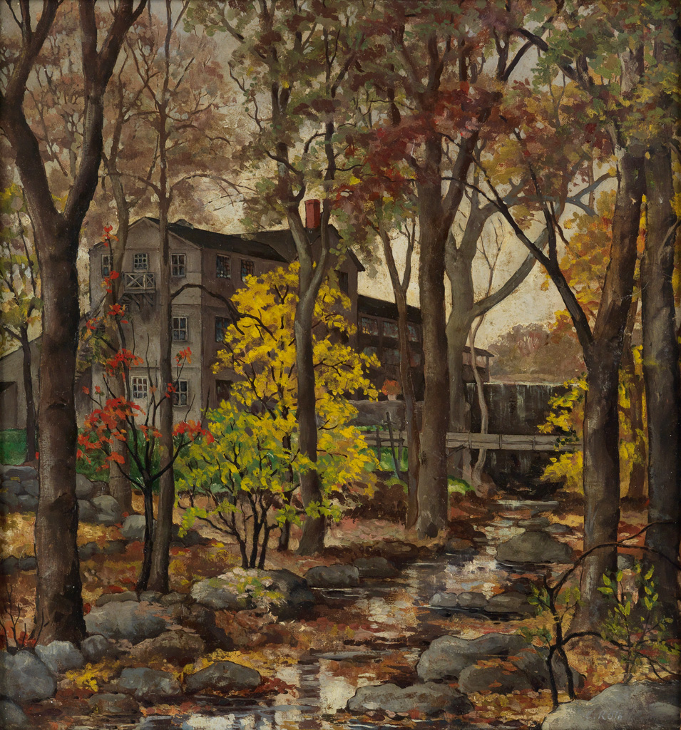 Appraisal: ERNEST DAVID ROTH Home in the Forest Oil on panel