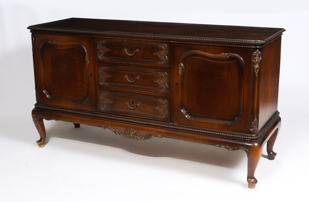 Appraisal: FRENCH STYLE CARVED CREDENZA Top with rounded front corners gadroon