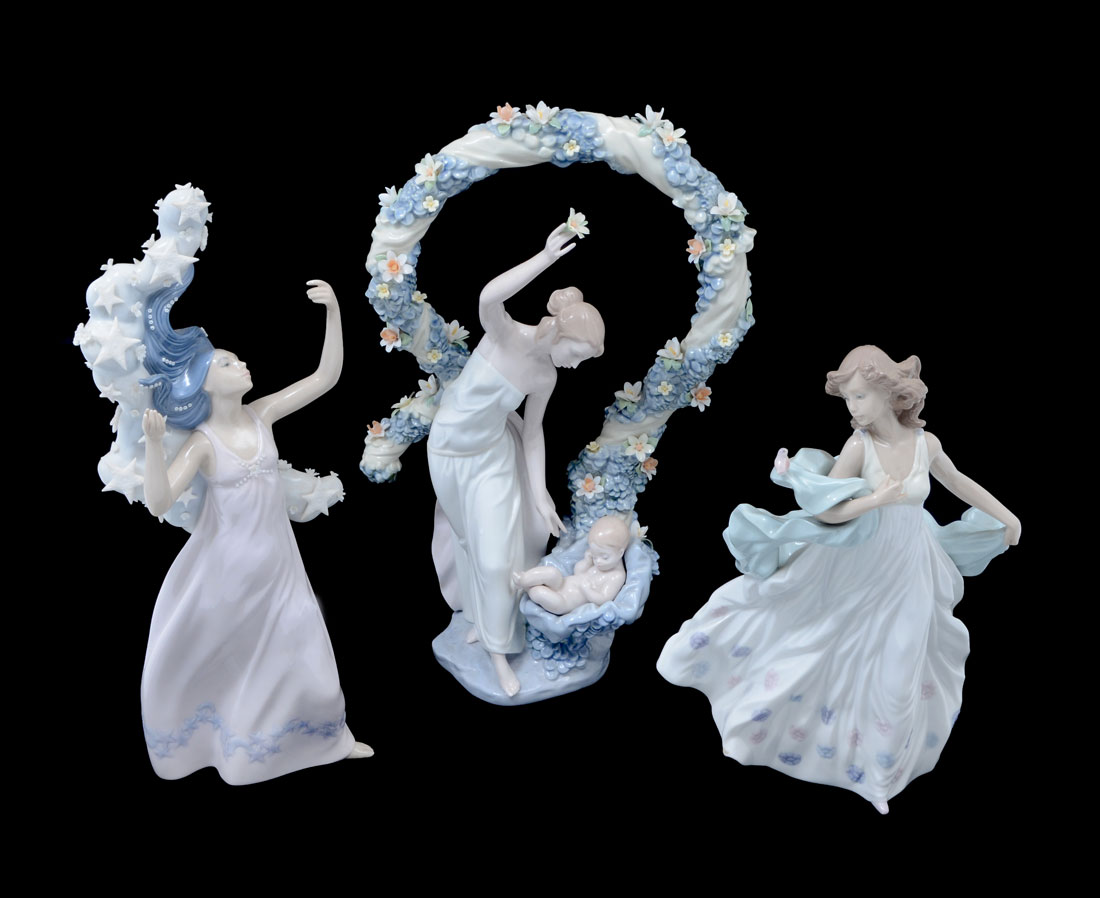 Appraisal: LLADRO PORCELAIN FIGURINES pieces total each with condition issues to