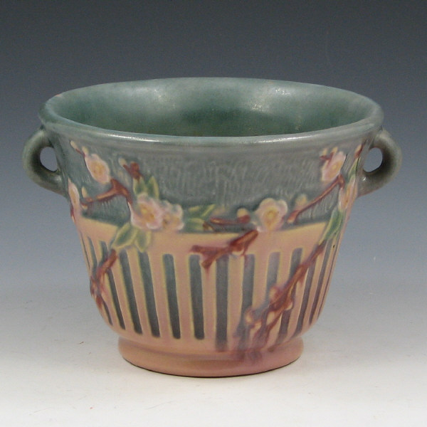 Appraisal: Roseville Cherry Blossom - Flower Pot - Mint Roseville Cherry