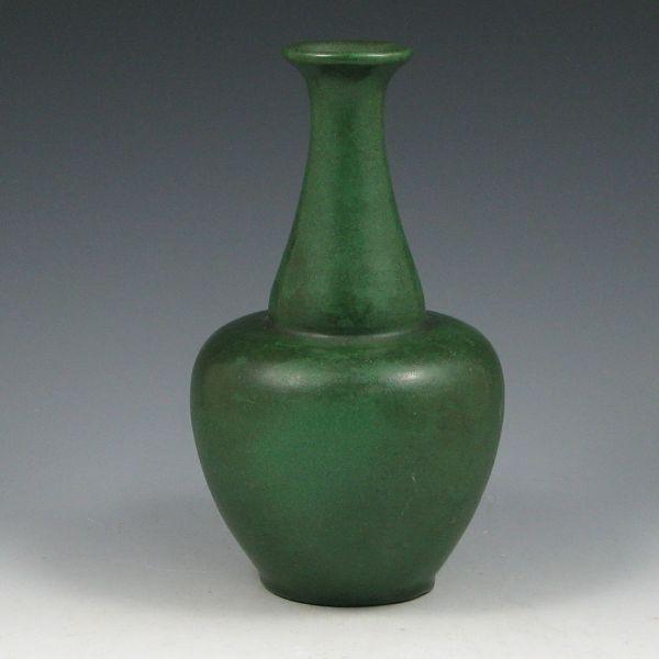 Appraisal: Weller Bedford Matte bottle vase in green Unmarked Few small