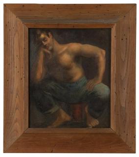 Appraisal: Leslie Larsson Portrait of a shirtless man signed and dated