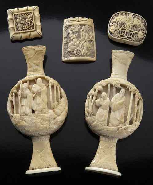 Appraisal: Pcs Chinese carved ivory including International shipping IS NOT available