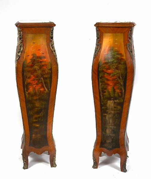 Appraisal: A pair of vernis Martin style and paint decorated marble