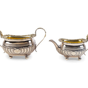 Appraisal: An English Silver Creamer and Sugar Joseph Hicks London with