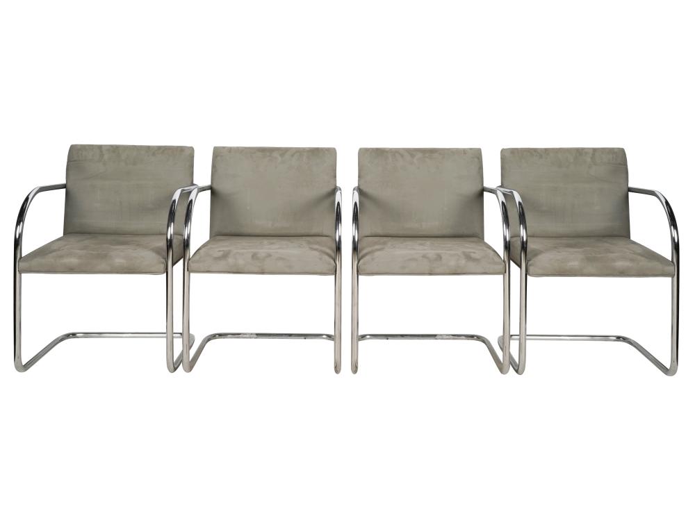 Appraisal: FOUR BRNO STYLE ARMCHAIRSin the manner of Mies van der