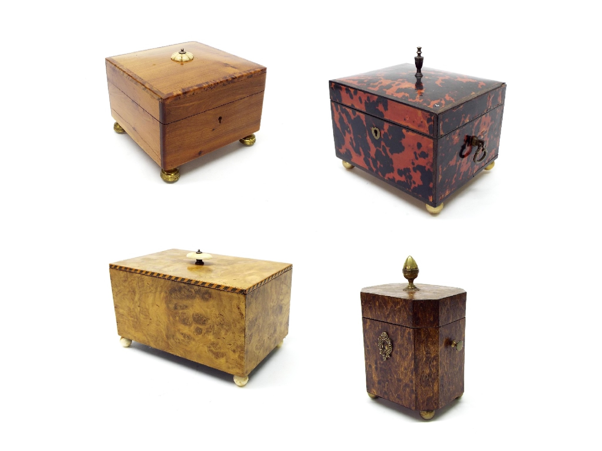 Appraisal: Collection of four decorative boxes to include faux tortoiseshell box