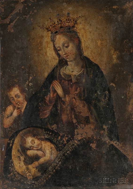 Appraisal: Continental School th Century Style Madonna with Sleeping Christ Child