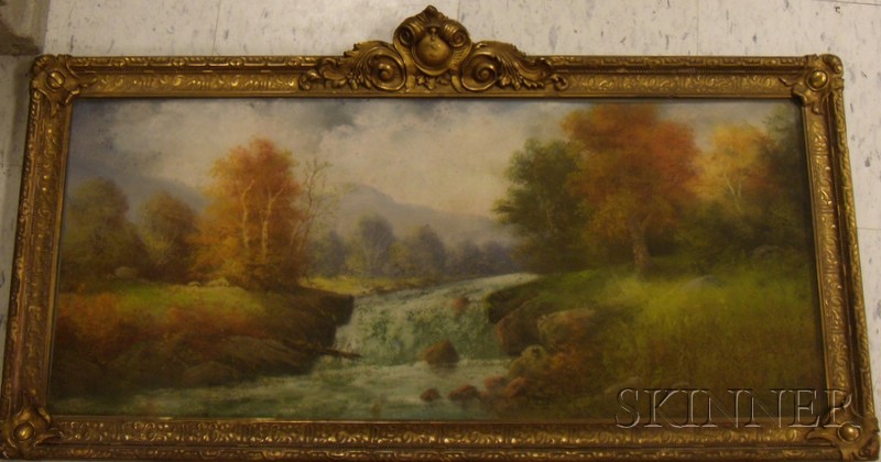 Appraisal: Framed Pastel on Paper Board River View Attributed to William