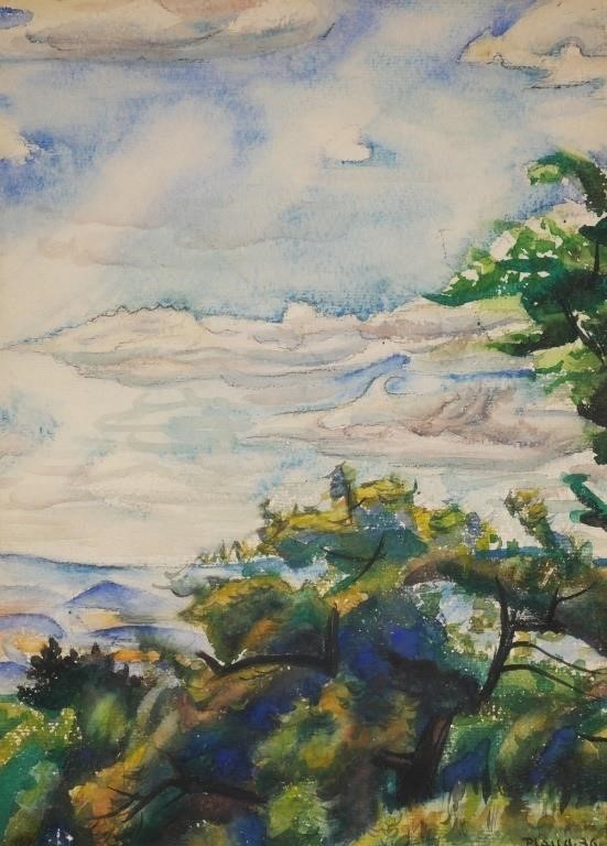 Appraisal: Watercolor landscape painting by OTTO PLAUG American - Signed Plaug