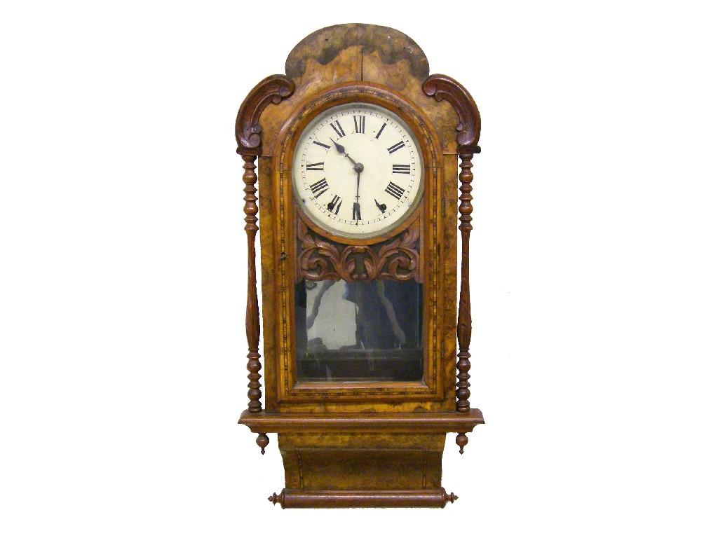 Appraisal: French balloon shaped two train mantel clock the movement striking