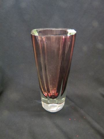 Appraisal: Art Glass Vase amethyst interior excellent