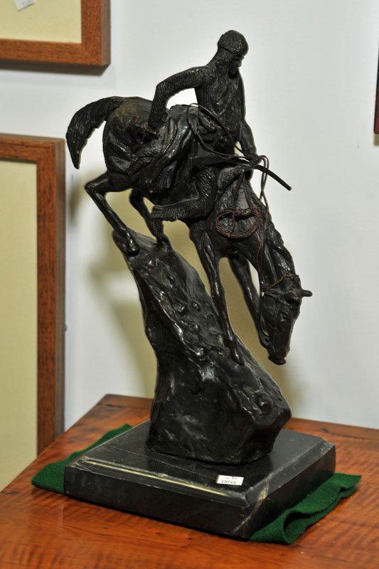 Appraisal: REMINGTON BRONZE RECAST ''Mountain Man'' depicting a man on horseback