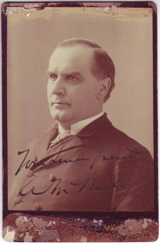 Appraisal: MCKINLEY WILLIAM Photograph Signed and Inscribed Your Sincere friend WMcKinley