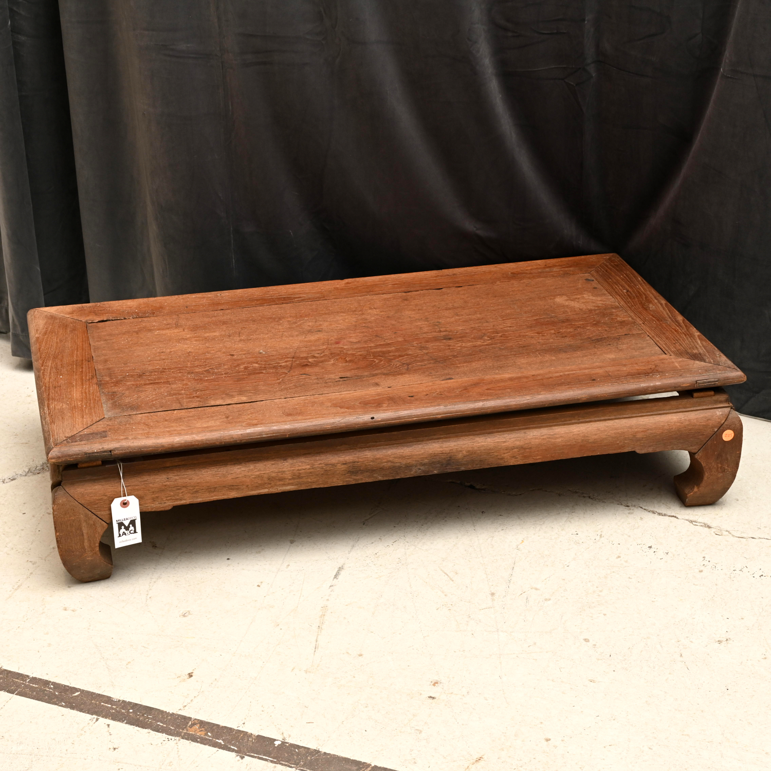 Appraisal: ANTIQUE THAI TEAK LOW TABLE Likely th th c with