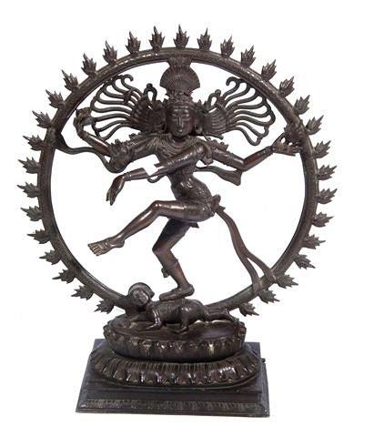 Appraisal: AN INDIAN BRONZE FIGURE of the dancing Shiva Nataraj on