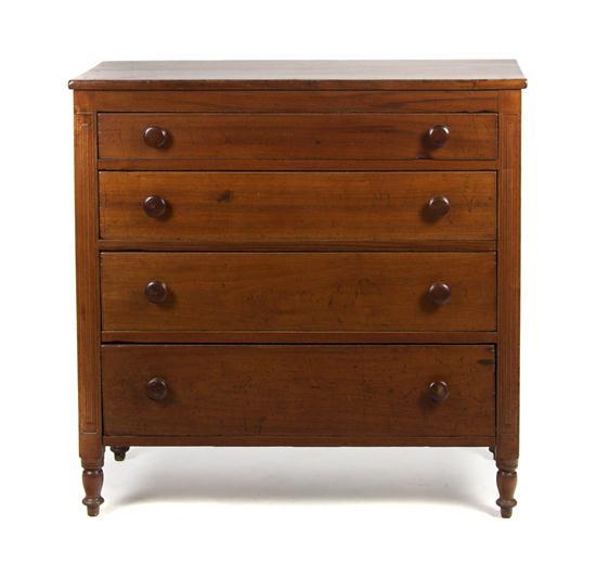 Appraisal: An American Mahogany Chest of Drawers having a rectangular top