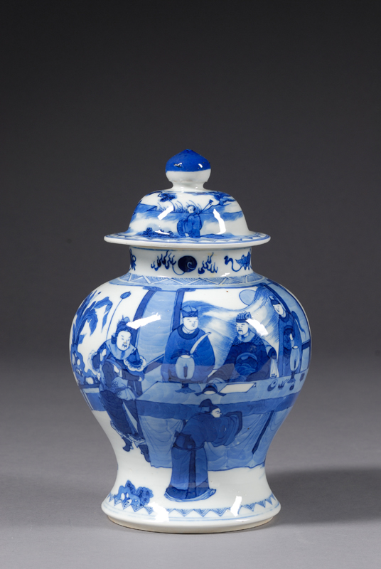 Appraisal: Baluster Jar and Cover China th century underglaze blue decoration