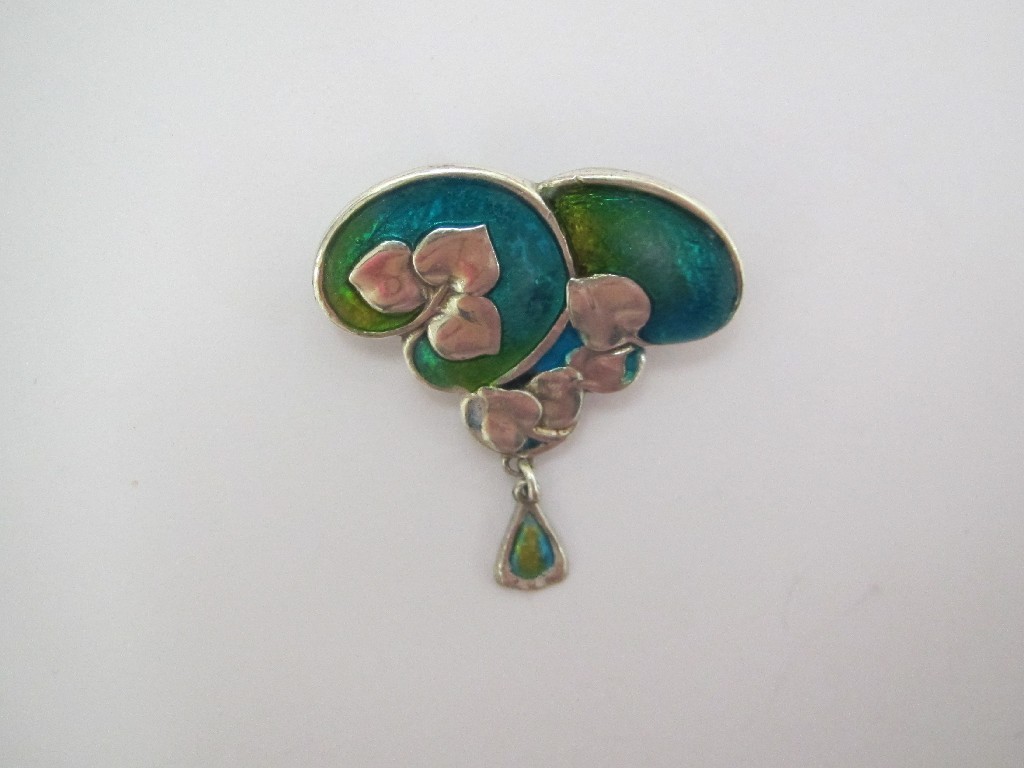 Appraisal: Charles Horner Art Nouveau silver and enamel pendant Chester