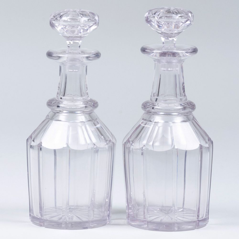 Appraisal: Pair of Anglo-Irish Cut Glass Decanters x in diam Sigmund