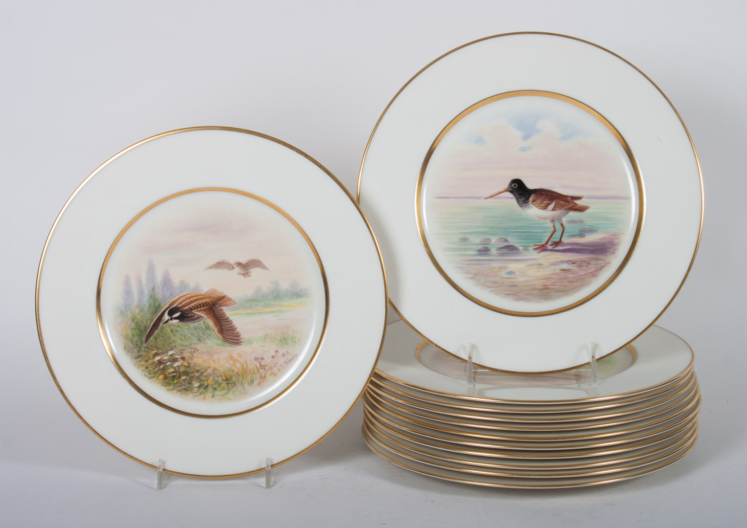 Appraisal: Set of Lenox game plates each hand-painted plate with central