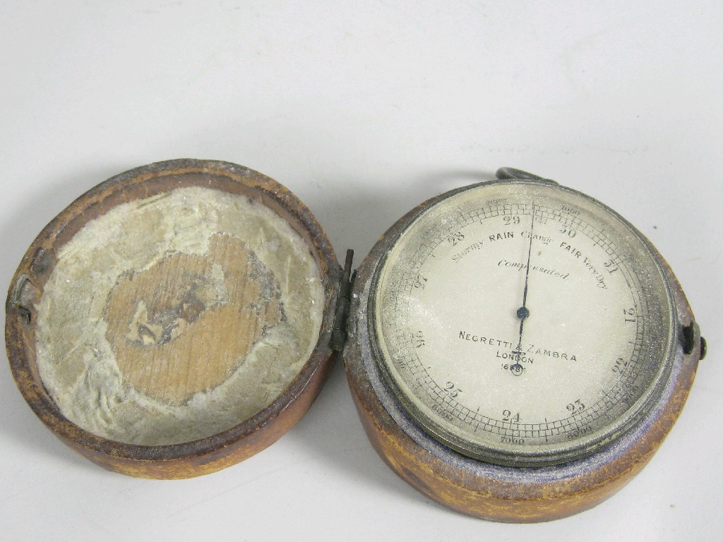 Appraisal: A late th century Pocket Barometer by Negretti Zambra with