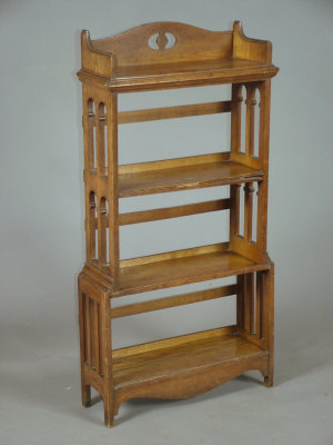 Appraisal: An oak four tier open bookcase early th century with