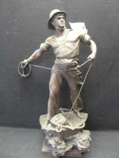 Appraisal: White Metal Nautical Sculpture From a Mamaroneck location Dimensions h