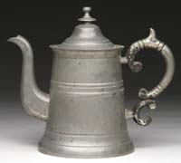 Appraisal: AMERICAN PEWTER TEAPOT BY ROSWELL GLEASON Circa Touchmarked on base