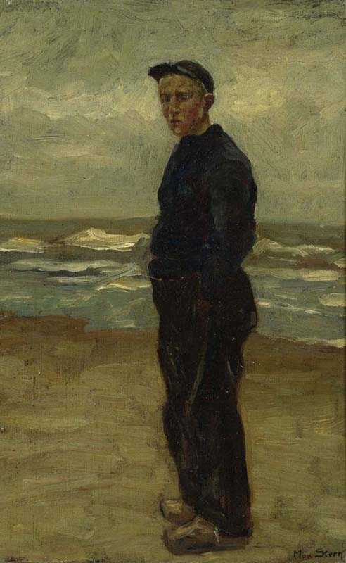 Appraisal: STERN MAX D sseldorf Young man on the beach Oil