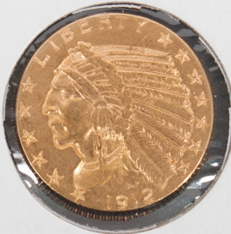 Appraisal: U S Indian Head type gold half eagle AU-