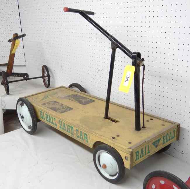 Appraisal: Railroad Hi-Ball Hand Car child's cart AMF USA