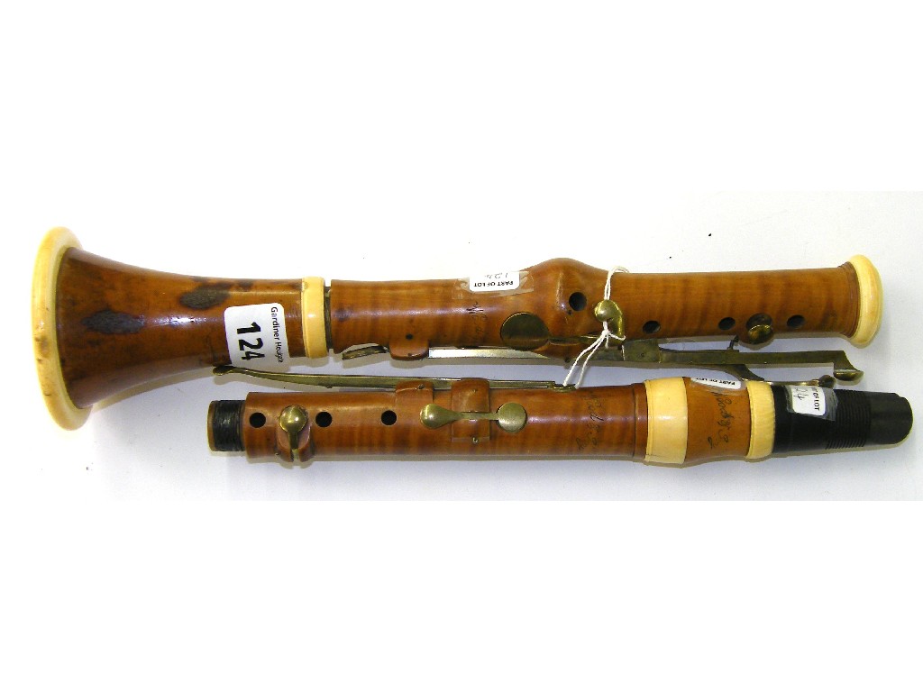 Appraisal: English boxwood and ivory mounted clarinet by Wood Ivy circa