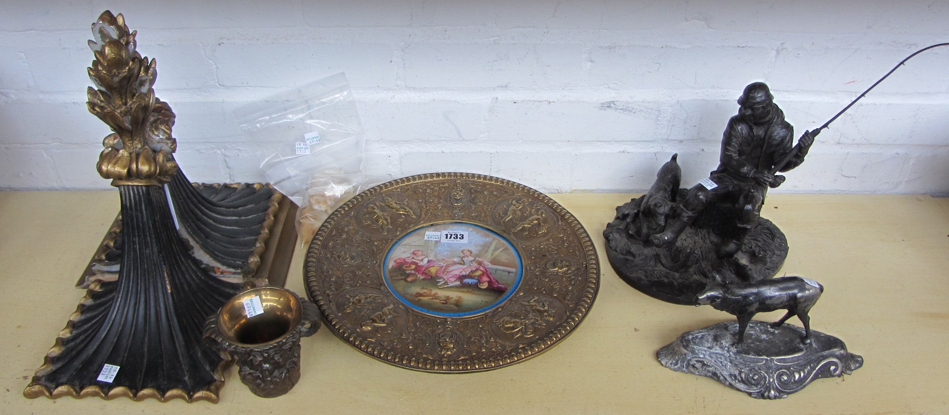 Appraisal: A quantity of metalware collectables comprising a pair of stucco