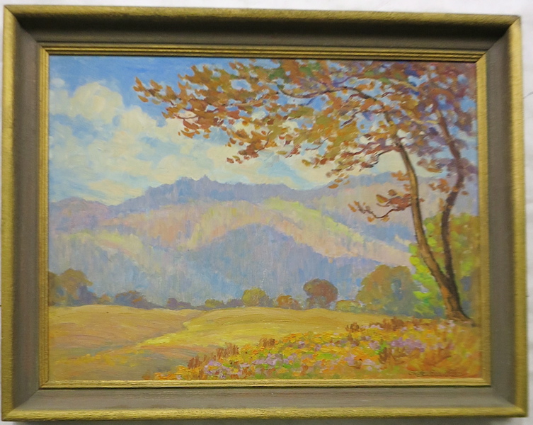 Appraisal: CLYDE LEON KELLER OIL ON PANEL Oregon - An autumn