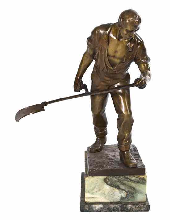 Appraisal: A Continental Bronze Figure E Beck cast as a man