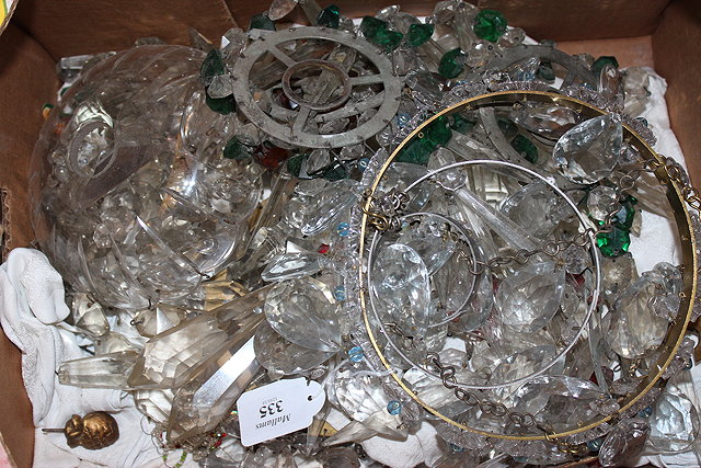 Appraisal: A GROUP OF CUT GLASS HANGING LIGHT FITTINGS