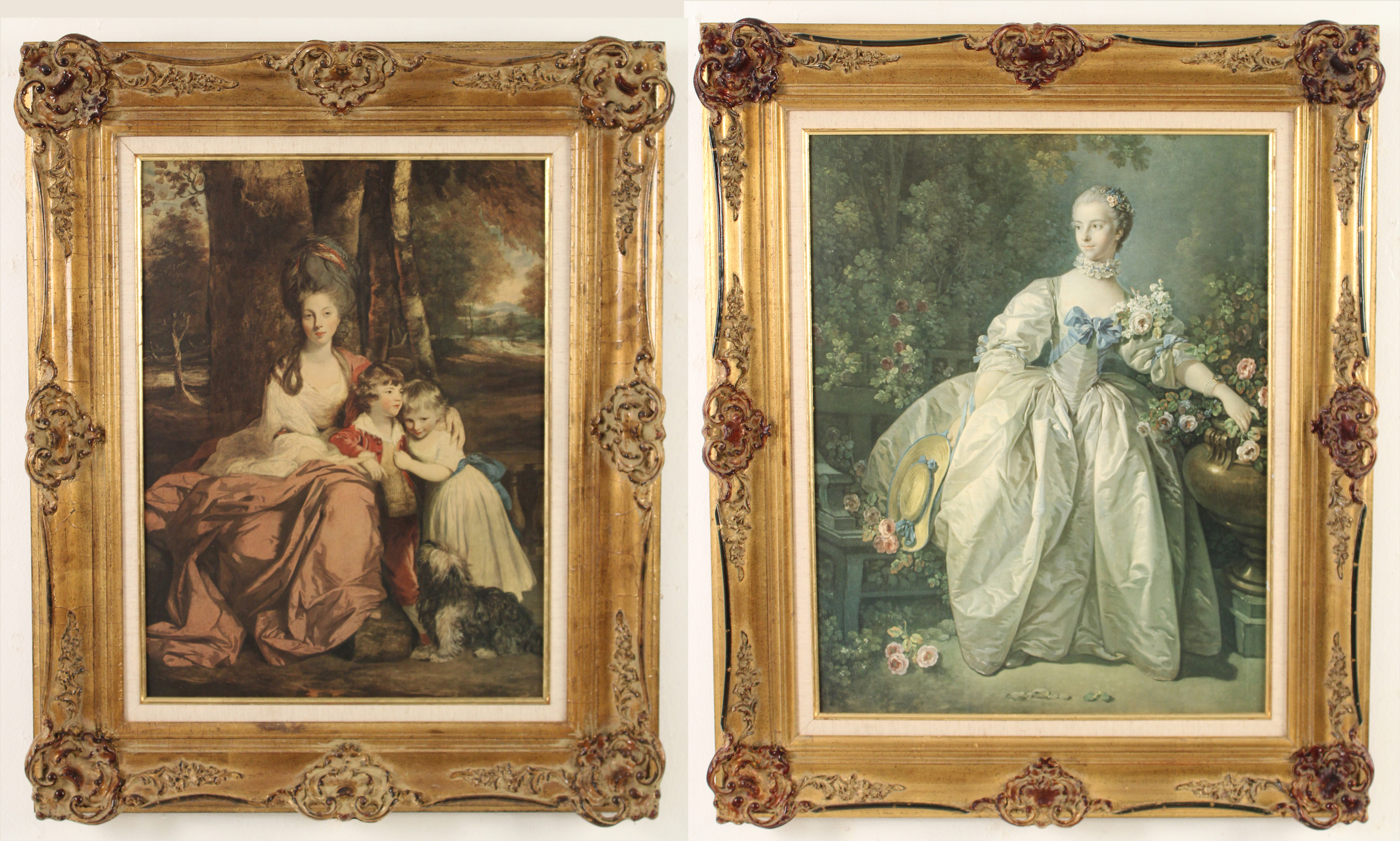 Appraisal: AFTER SIR JOSHUA REYNOLDS AND FRANCOIS BOUCHER Group of color