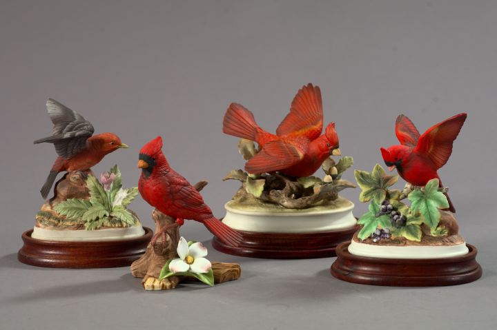 Appraisal: Four Andrea by Sadek Hand-Painted Porcelain Figural Groups including three